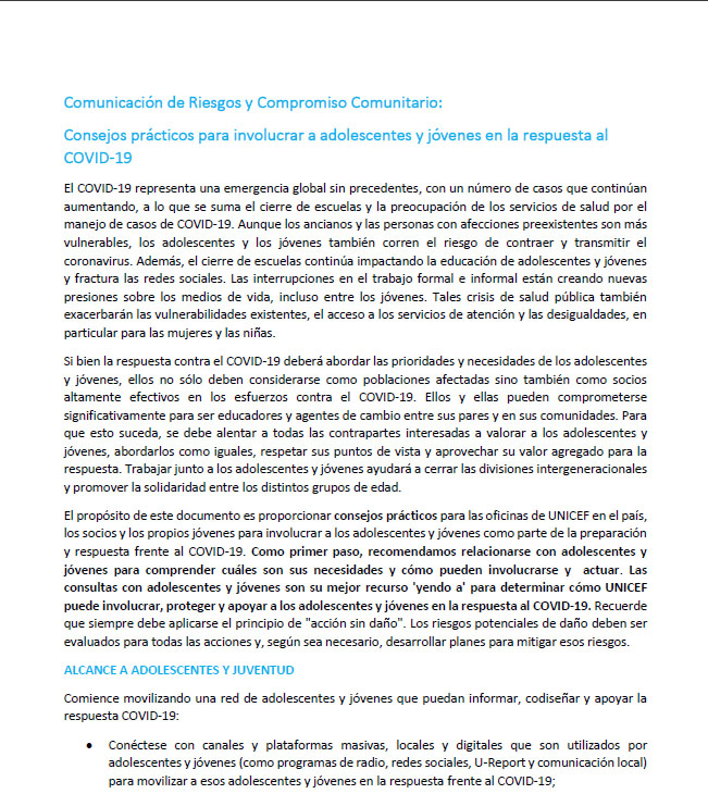 Guía Tips trabajo con Adolescentes COVID19
