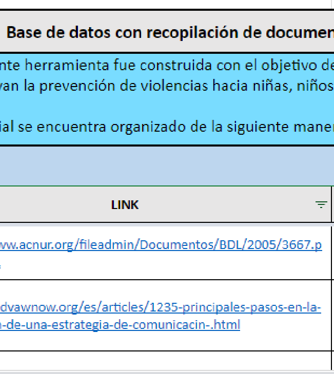 Base datos materiales VAC VBG