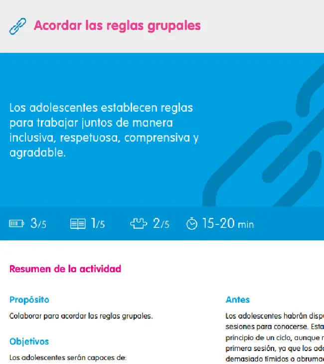 Acordar las reglas grupales