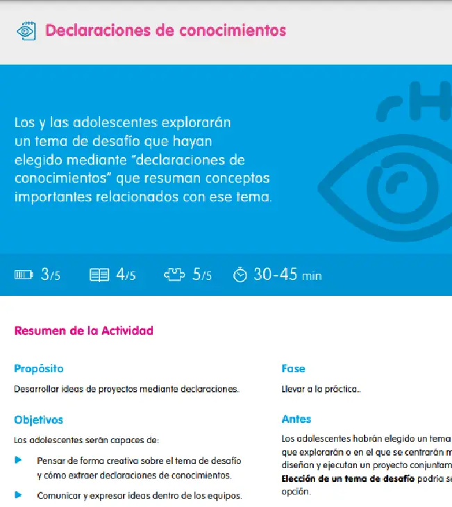 Declaraciones de conocimientos