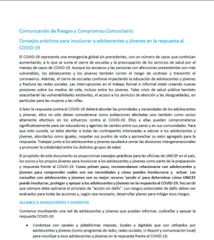Guía Tips trabajo con Adolescentes COVID19
